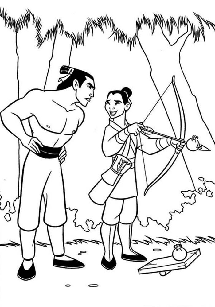 Disney Mulan And General Lee Coloring Pages