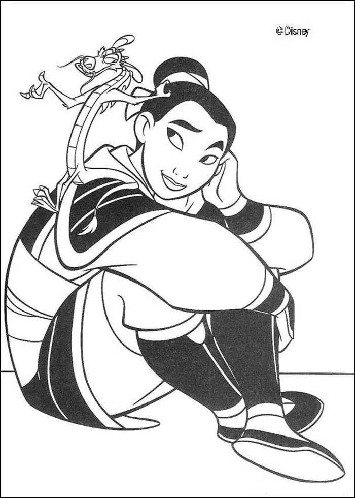Disney Princess Coloring Pages Mulan