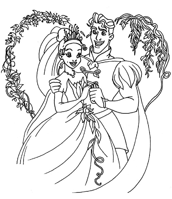 Disney Princess Coloring Pages Tiana And Naveen