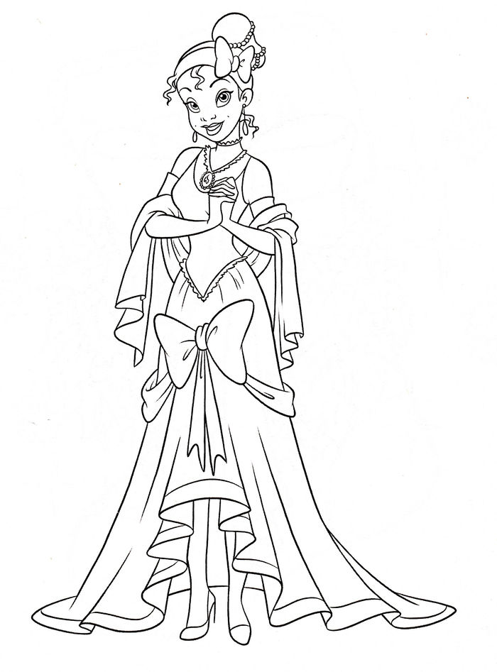 Disney Princess Coloring Pages Tiana