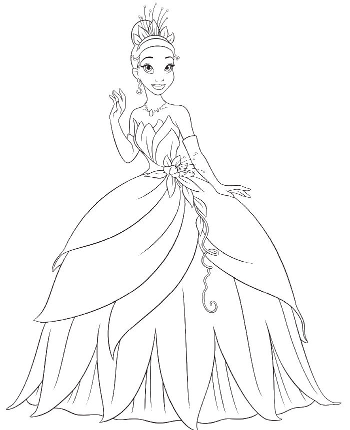 Disney Princess Tiana Coloring Pages