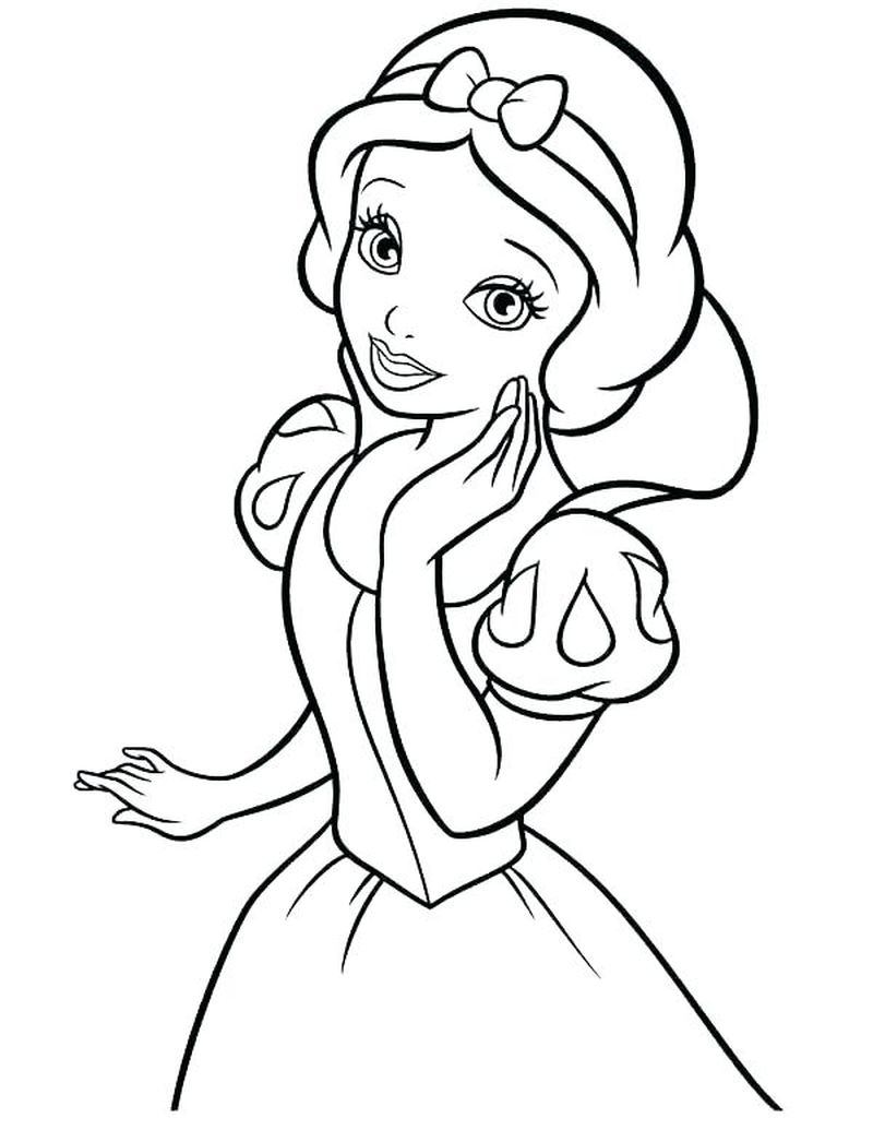 coloring pages princess snow white