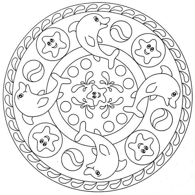 Dolphin Mandala Coloring Page For Kids