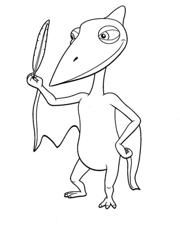 Don Amazed By A Feather In Dinosaurus Train Coloring Page Coloring Sun