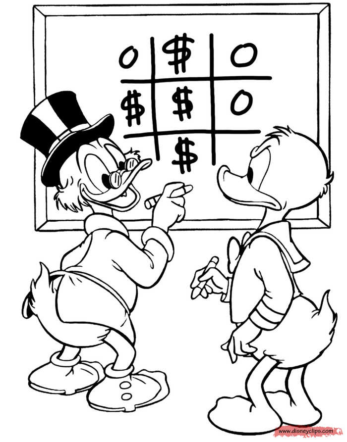 Donald Duck And Uncle Scrooge Ducktales Coloring Page