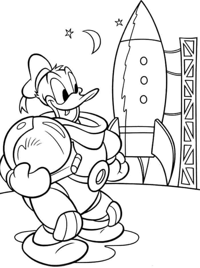 Donald Duck Astronaut Coloring Pages