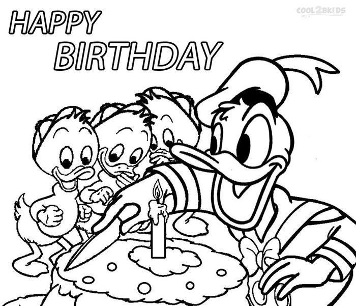 Donald Duck Birthday Coloring Pages