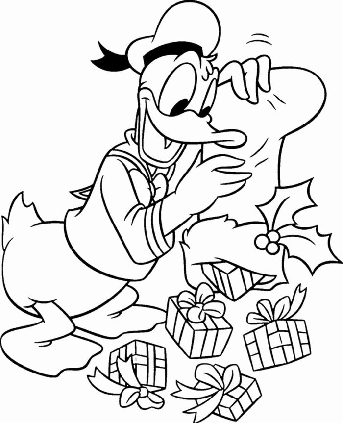 Donald Duck Kids Christmas Coloring Pages Pdf