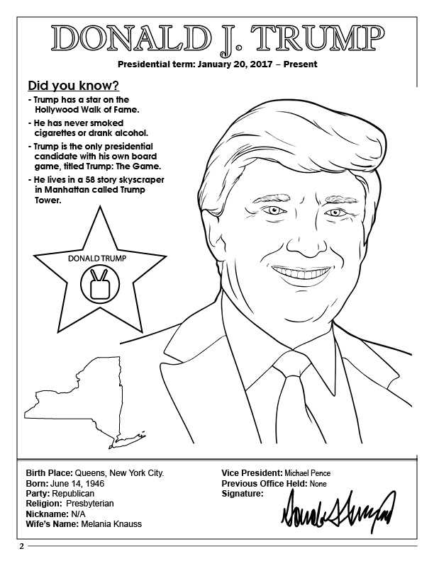 Donald Trump Presidents Day Worksheet