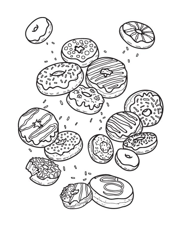 Donut Celebration Coloring Pages