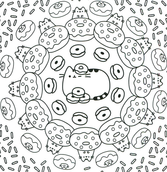 Donut Kawaii Coloring Pages