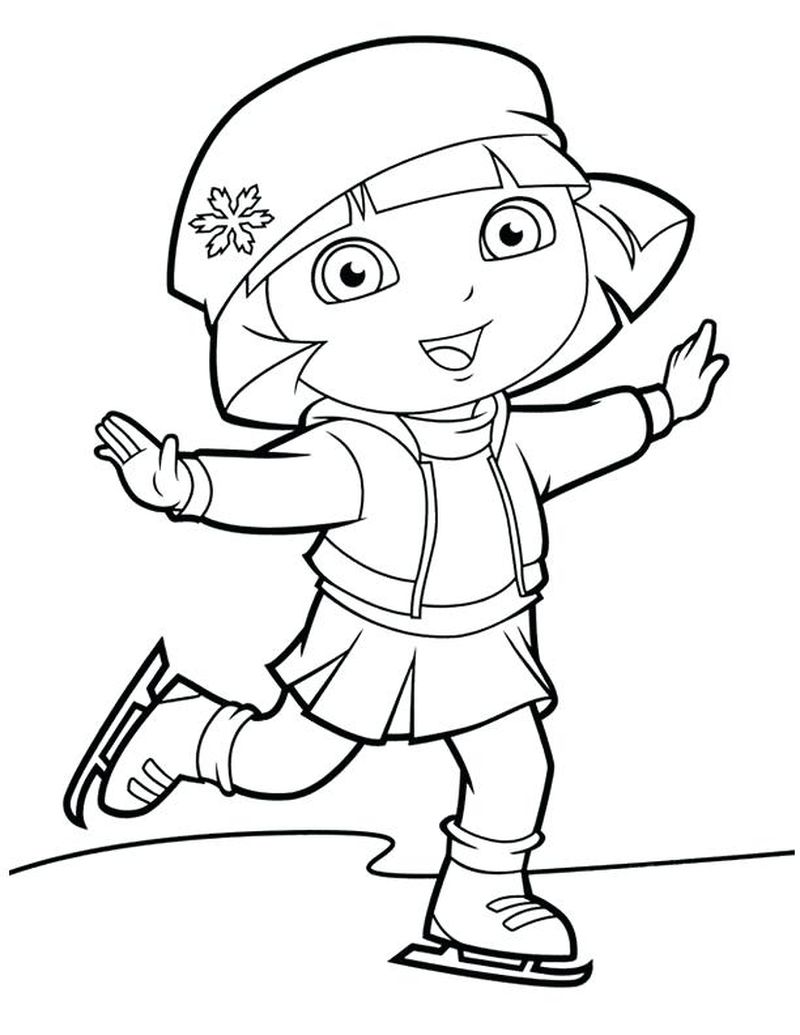 Dora Christmas Coloring Pages To Print