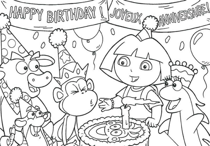 Dora Christmas Coloring Pages