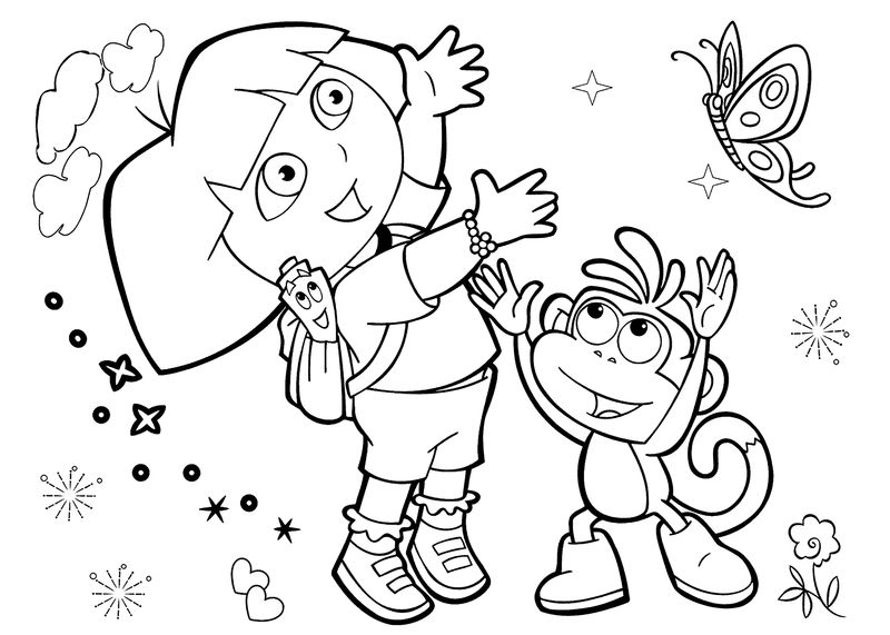 Dora Christmas Printable Coloring Pages