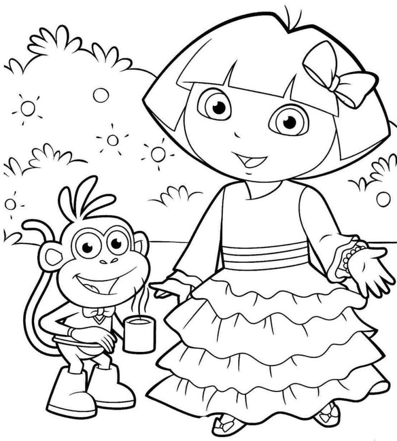 Dora Coloring Pages Nick Jr