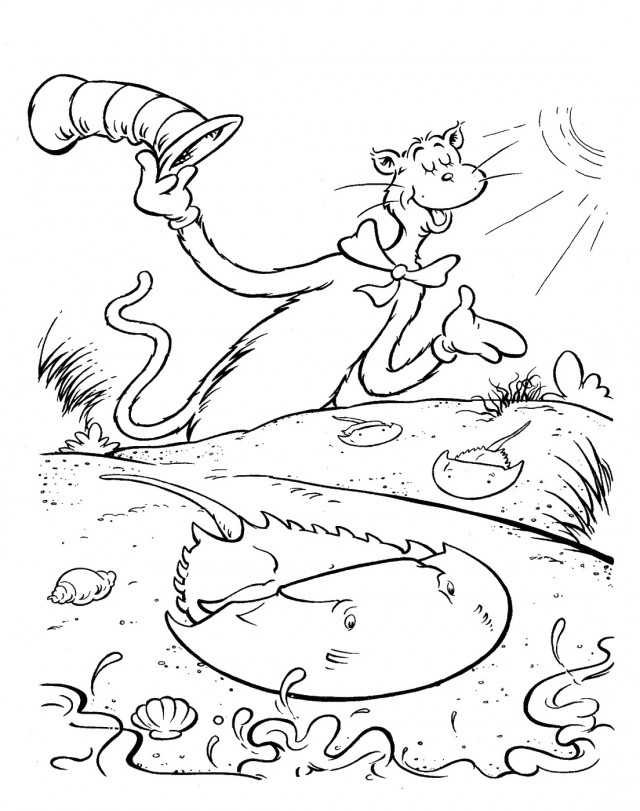Dr Seuss Cat In The Hat Coloring Pages 1