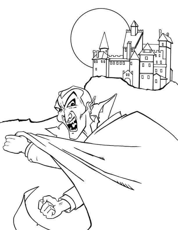 Dracula Vampire Coloring Page