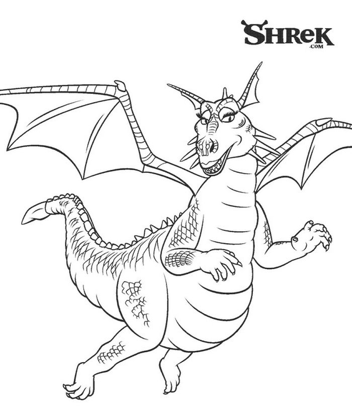 dragon coloring page in pdf shrek