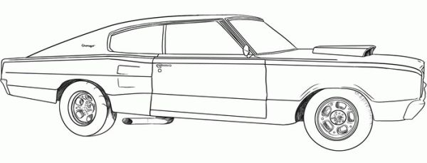 Drawing muscle car corvette coloring pages