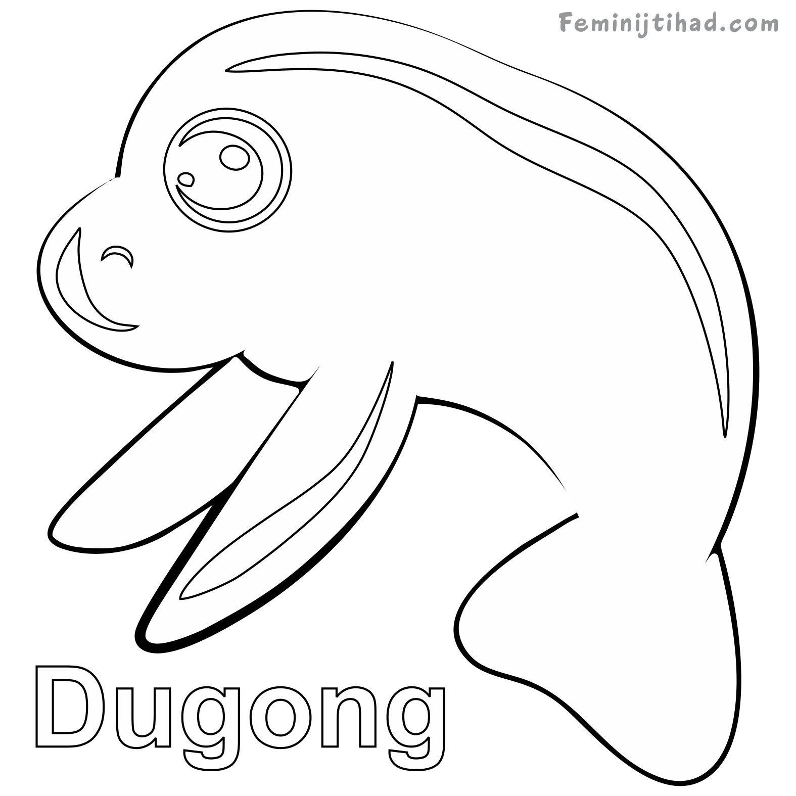 Dugong page to color