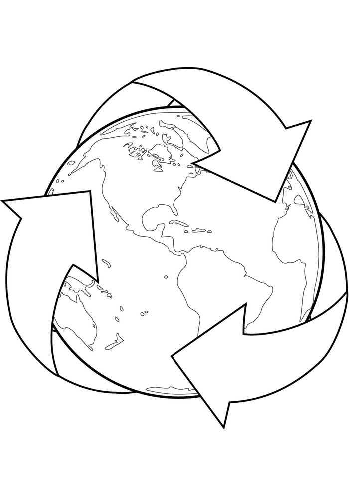 Earth Day Coloring Pages Recycling