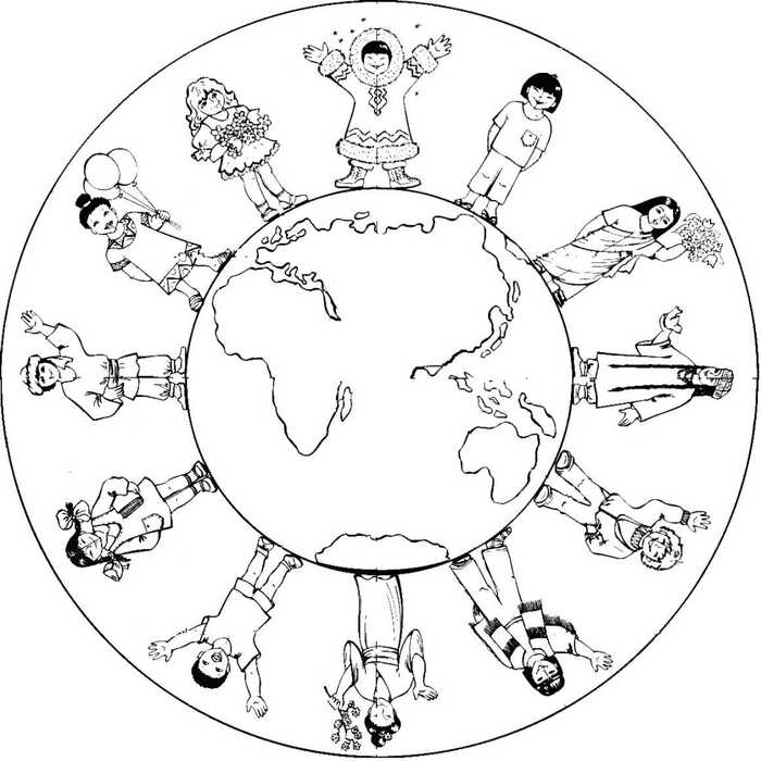 Earth Day World Kindergarten Coloring Page