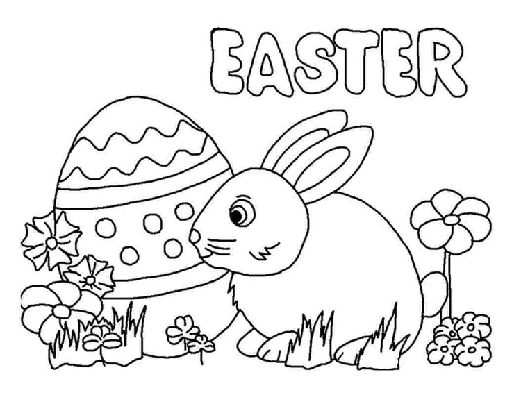 Easter Bunny And Egg Coloring Pages