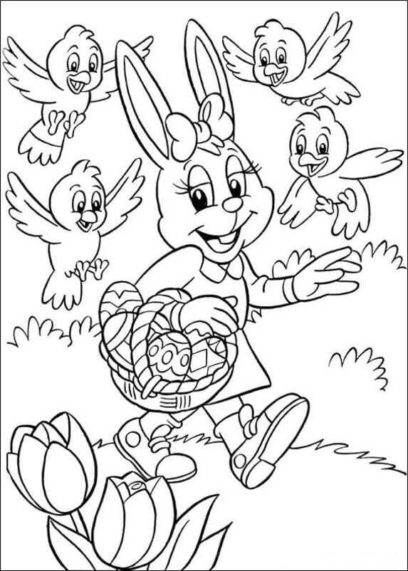 Easter Bunny Coloring Pages For Kids