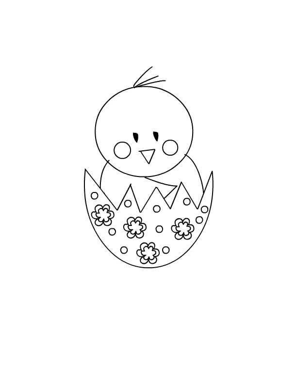 Easter Chick Coloring Page For Preschoolers