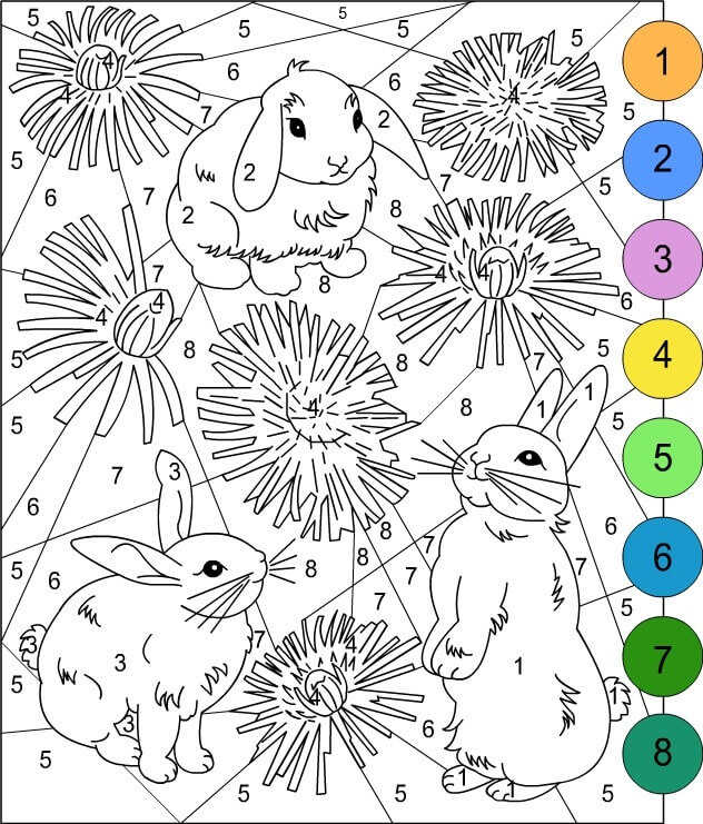 Easter Color By Number Activity Sheet
