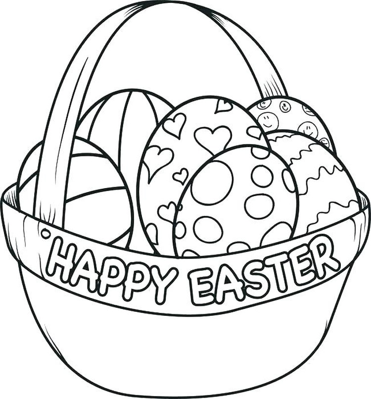 Easter Egg Basket Coloring Pages