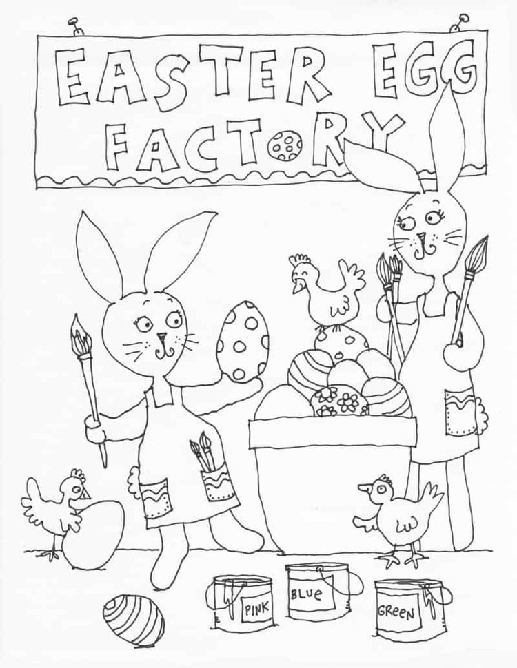 Easter Egg Coloring Pages House