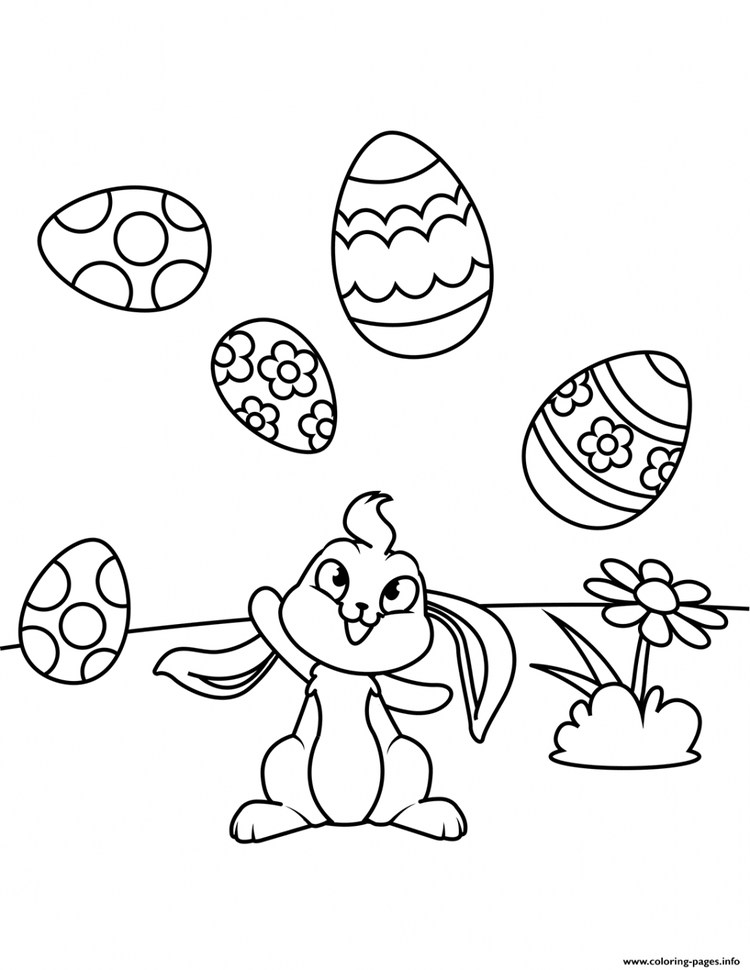 Easter Egg Hunt Coloring Pages For Kids