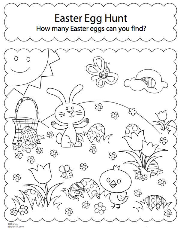 Easter Egg Hunt Coloring Pages Free