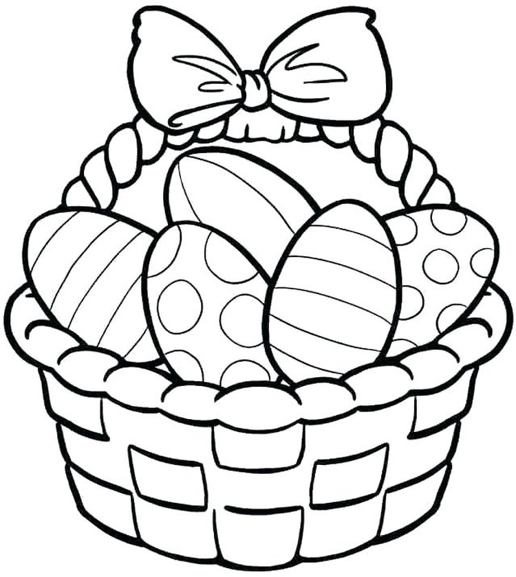 Easter Egg In Basket Coloring Pages