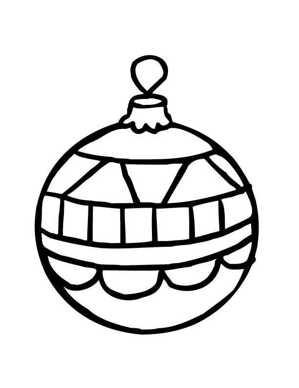 Easy Christmas Ornament Coloring Page