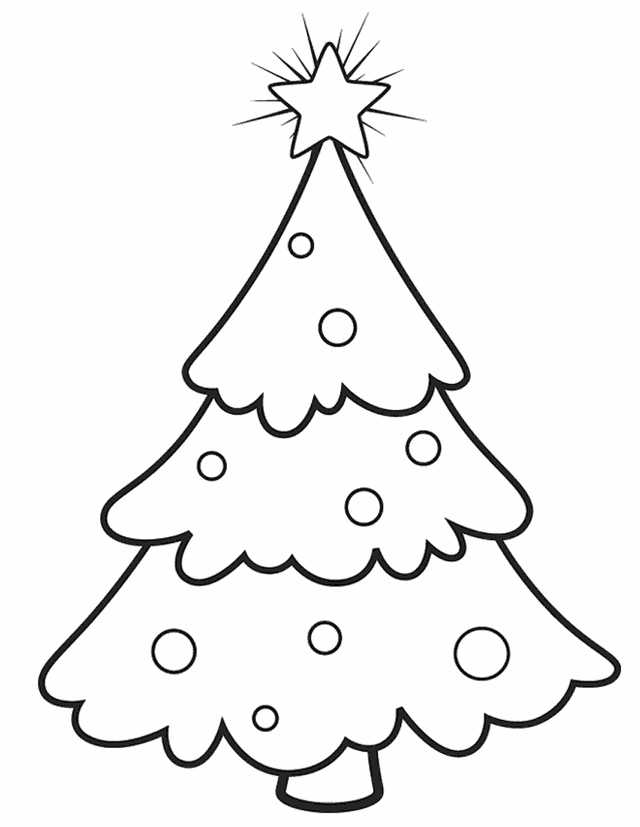 Einfache Weihnachtsbaum-Malvorlagen