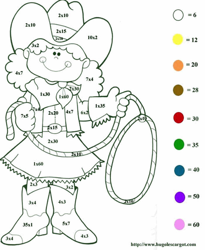 Easy Color By Number Multiplication Sheet