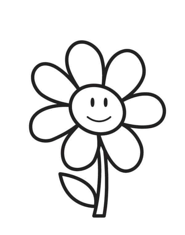 Easy Coloring Page Flower