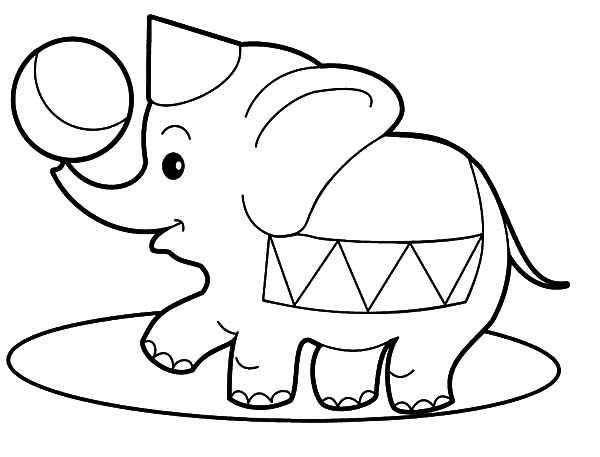 Easy Coloring Pages Elephant