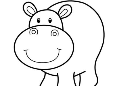 Easy Coloring Pages Hippo