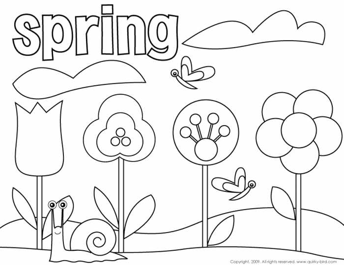Easy Coloring Pages Spring Flowers