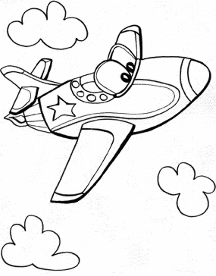 Easy Coloring Pages Airplane