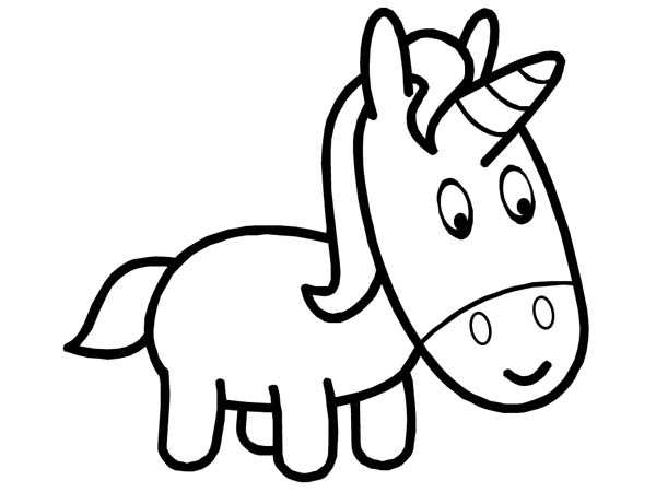 Easy Coloring Pages Unicorn
