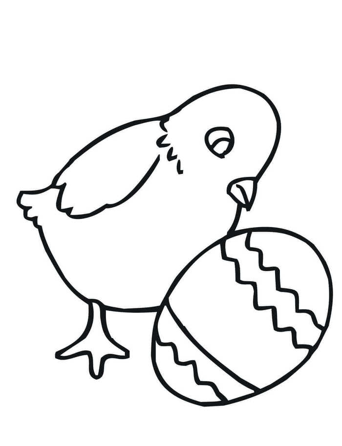 Easy Easter Chick Coloring Page