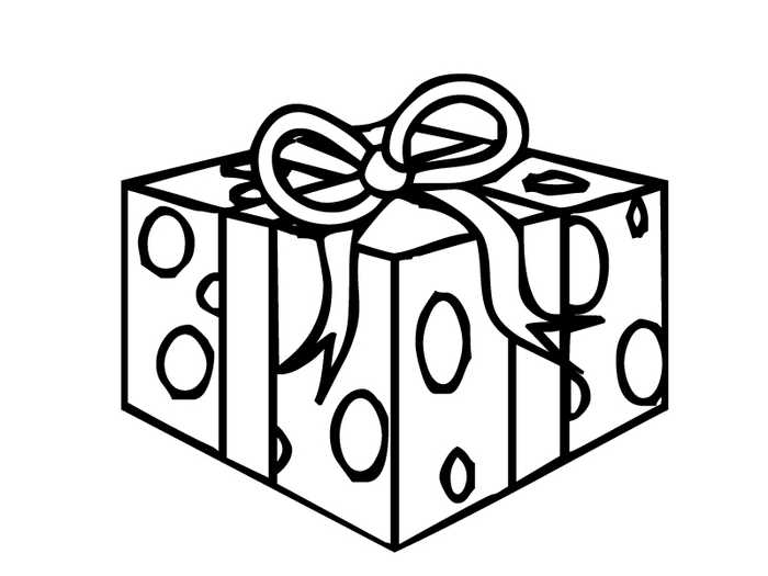 Easy Gift Box Coloring Page Printable