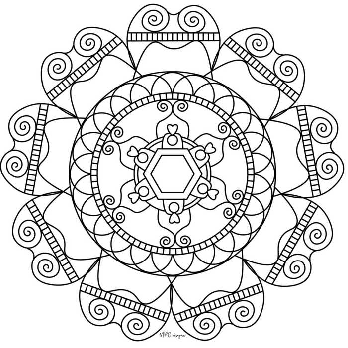 Easy Mandala Coloring Pages