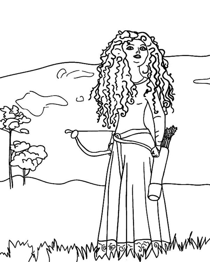 Easy Merida Coloring Pages