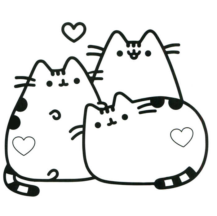 Easy Pusheen Cat Coloring Page