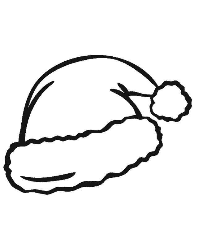 Easy Santa Hat Christmas Coloring Pages For Preschoolers